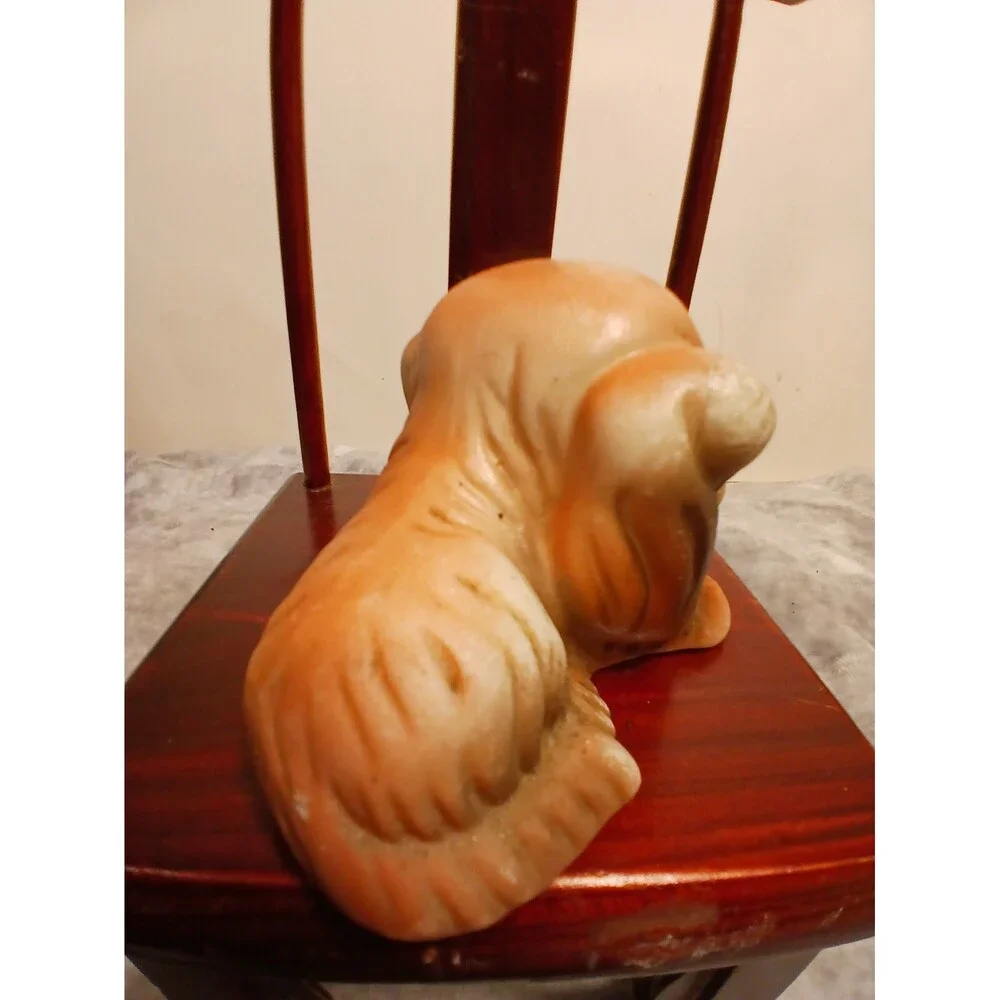 Vintage Adorable Mini Sad Face Royal Crown Dog Figurine